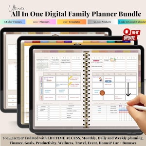Household Planner 2025-2026 Undated Template | Family Organizer, Meal Planning, Finance Tracker & Cleaning Schedules Chart