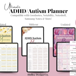 ADHDプランナー 2025 / 日付なし 日次/週次 ADHD/自閉症介護者向け オールインワン 医療/セラピー予約、IEPトラッキング 行動カード 気分トラッカー