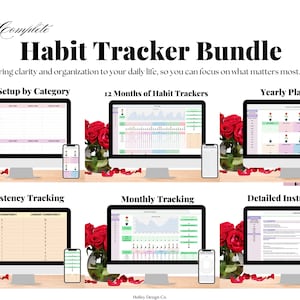 Habit Tracker Spreadsheet | Google Sheets | Daily | Weekly | Monthly Habit Planner | Goal Planner | Quarter Tracking Printable Habit Tracker