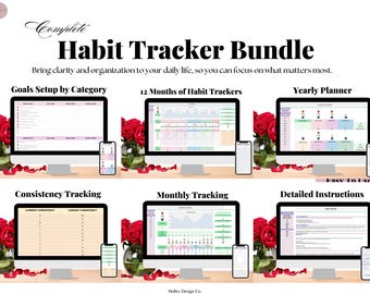 Habit Tracker Spreadsheet | Google Sheets | Daily | Weekly | Monthly Habit Planner | Goal Planner | Quarter Tracking Printable Habit Tracker