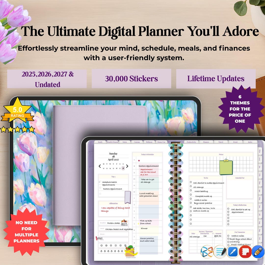 Digital Daily Planner 2026 | All-in-one Life Organizer With 30,000 ...