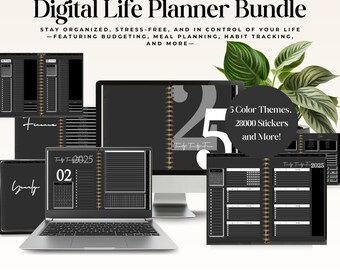 2025 Digital Planner GoodNotes Notability Undated Planner Android Digital Agenda iPad Planner Xodo Digital Notes Samsung Minimal