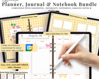 2025, 2026 Undated Digital Planner,GoodNotes Planner,Daily Planner,Weekly Planner,Notability Planner, iPad Planner Android Google links