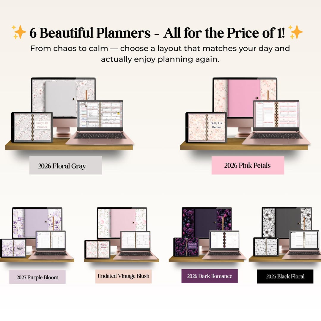 Digital Life Planner 6-in-1 Bundle 2026-2027 |daily, Weekly, Monthly ...