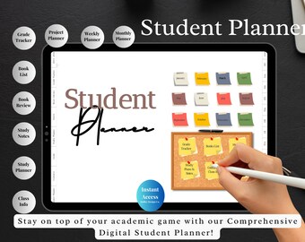 Student Planner Undated Academic Planner College Planner | Digital Planner | Study Planner | Undated Planner| iPad Planner | GoodNotes Tasks