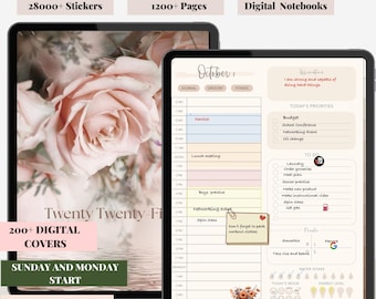 All-in-One Digital Planner 2025- 2026, Digital Planner, Digital Journal, Digital Goodnotes, Weekly, Daily Planner, Notability, Samsung Notes