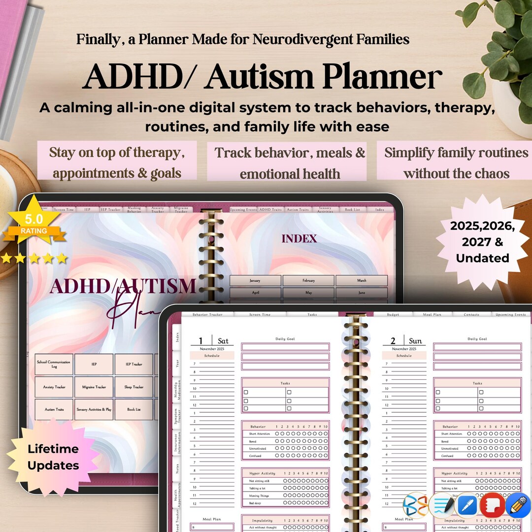 ADHD Autism Planner Aug 2025-dec 2027 Daily Weekly Organizer With ...