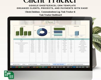 Client Tracker Spreadsheet Template: Complete Client Database & Task Manager for Small Business Growth - Freelancer Gift Organizer