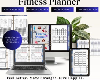 Digital Fitness Planner 2025–2026 Hyperlinked Health & Workout Tracker GoodNotes Meal  Planner |Fitness Goal Food Journal Health Goals