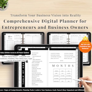 2025, 2026, Undated Hyperlinked Business Planner, GoodNotes, Notability, Samsung Notes, Content Calendar, Inventory Management, Startup List