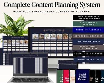 Content Calendar for Small business Social Media Manager Influencer Blogger Social Medial Planner Content Creator Blogger Google sheet Excel