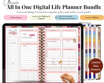 2024, 2025, Undated  Ultimate Digital Planner, GoodNotes Planner, iPad Planner, Android Planner, Hyperlinks planner, ADHD Planner, Family