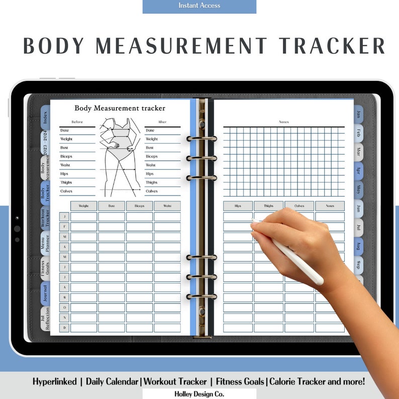 Digital Fitness Planner Workout Tracker Healthy Eating Menu Plan
