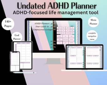 Maximize Focus and Organize Your Life with our ADHD Digital Planner | 140+ Pages | Weekly, Monthly, Budget, Self-Care, and More!