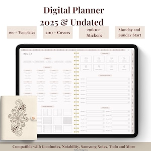 All-in-One Digital Planner 2024, 2025, 2026, Undated Digital Planner, Digital Journal, Digital Goodnotes Template, Notability, Daily Planner