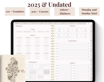 All-in-One Digital Planner 2024, 2025, 2026, Undated Digital Planner, Digital Journal, Digital Goodnotes Template, Notability, Daily Planner