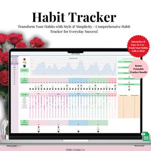 Habit Tracker Spreadsheet | Google Sheets | Daily | Weekly | Monthly Habit Planner | Goal Planner | Quarter Tracking Printable Habit Tracker