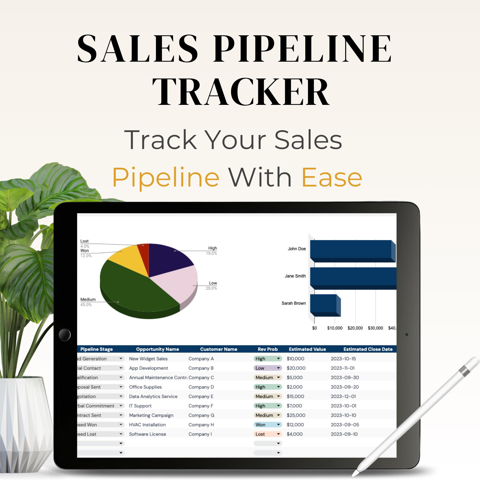 Sales Pipeline Tracker Spreadsheet for Google Sheets & Excel | CRM ...
