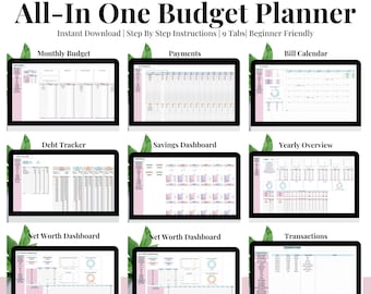 Annual Budget  Google Sheets| Monthly, Biweekly Tracker| Debt Tracker, Financial Planner, Bill Calendar, Budget Planner, Beginner Friendly