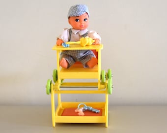 Vintage Fleur Pretty Baby + Baby chair en accessoires / Popje in originele outfit / BT Toys / Amsterdam - Holland / Art. nr : 385-2319