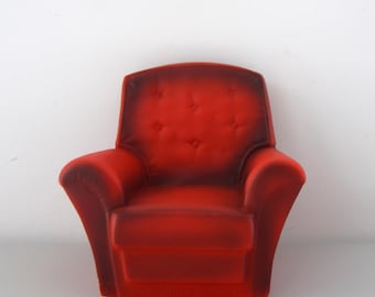Vintage Sindy Pedigree Armchair / #44520 / Rode vintage zetel / 1976