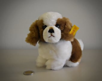 Vintage original Steiff St. Bernard Snuffi / # 077340 / schattig hondje / knop in oortje + label / West-Duitsland