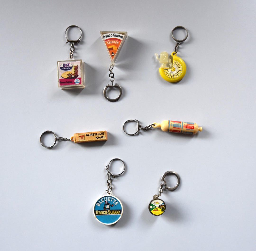 Vintage Keychains / Advertising / Cheese Theme / 1968 / Set of 7 - Etsy