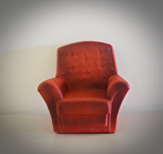 Vintage Sindy Pedigree Armchair / #44520 / rode vintage zetel