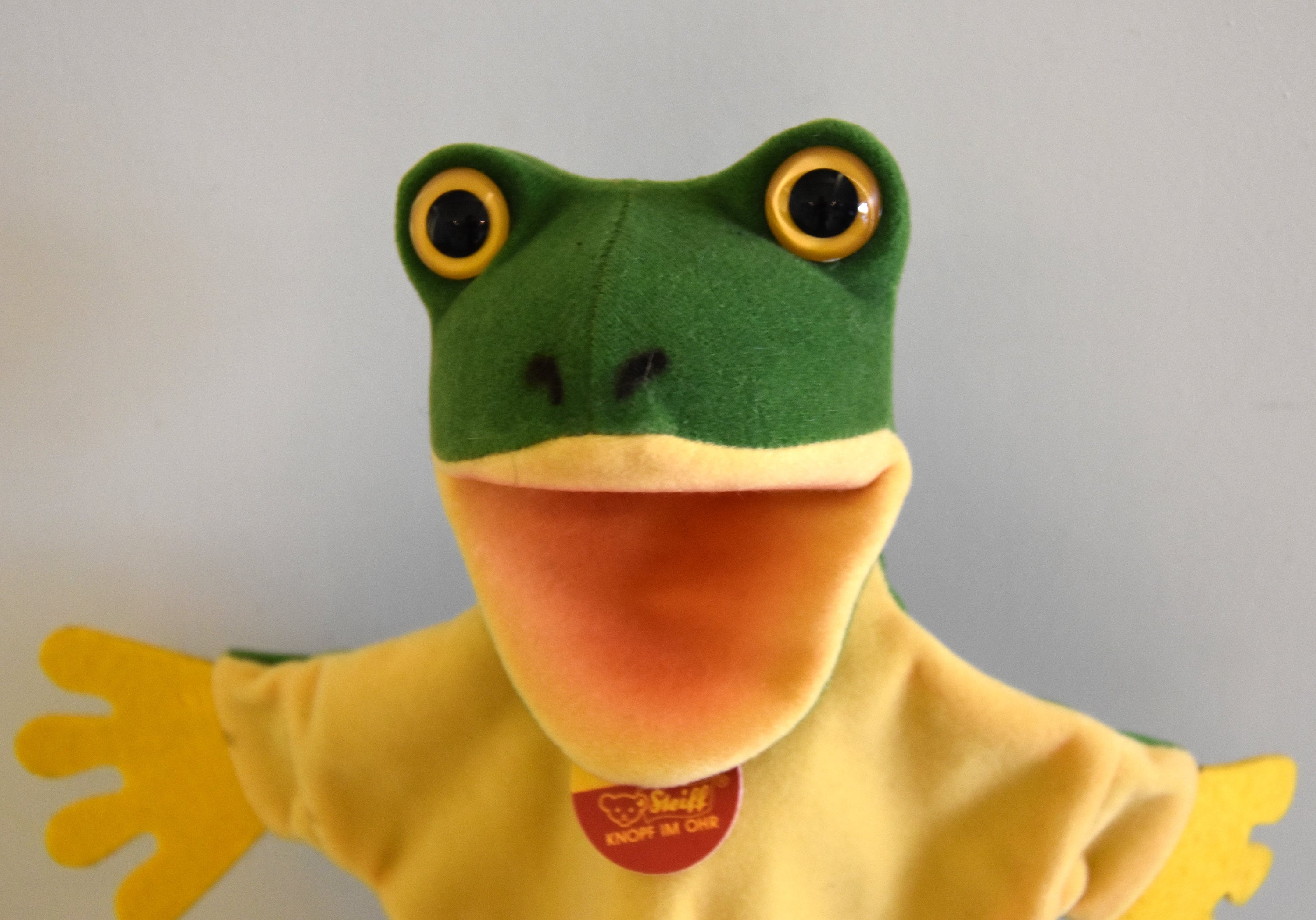 ヴィンテージ オリジナル シュタイフ ハンドパペット カエル