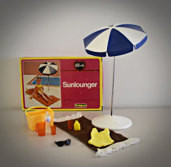 Vintage Sindy Pedigree Sunlounger /# 44423 / originele doos / Collectors item / 1977