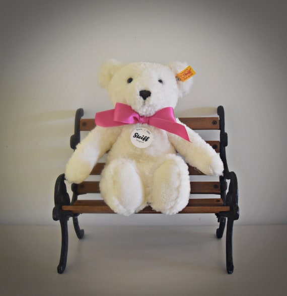 Vintage original Steiff White Bear / 673566 - schattig beertje /  alle ID's aanwezig / eind jaren '90