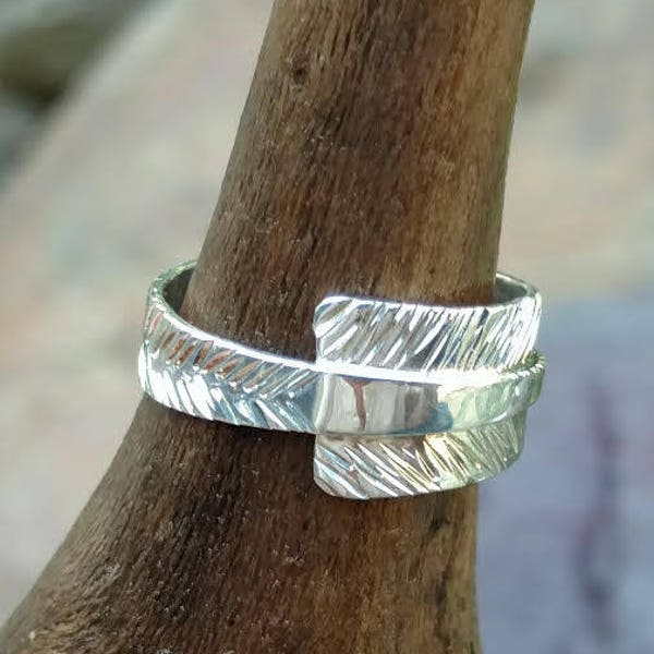 Feather Ring, Hand Fabricated Sterling Silver