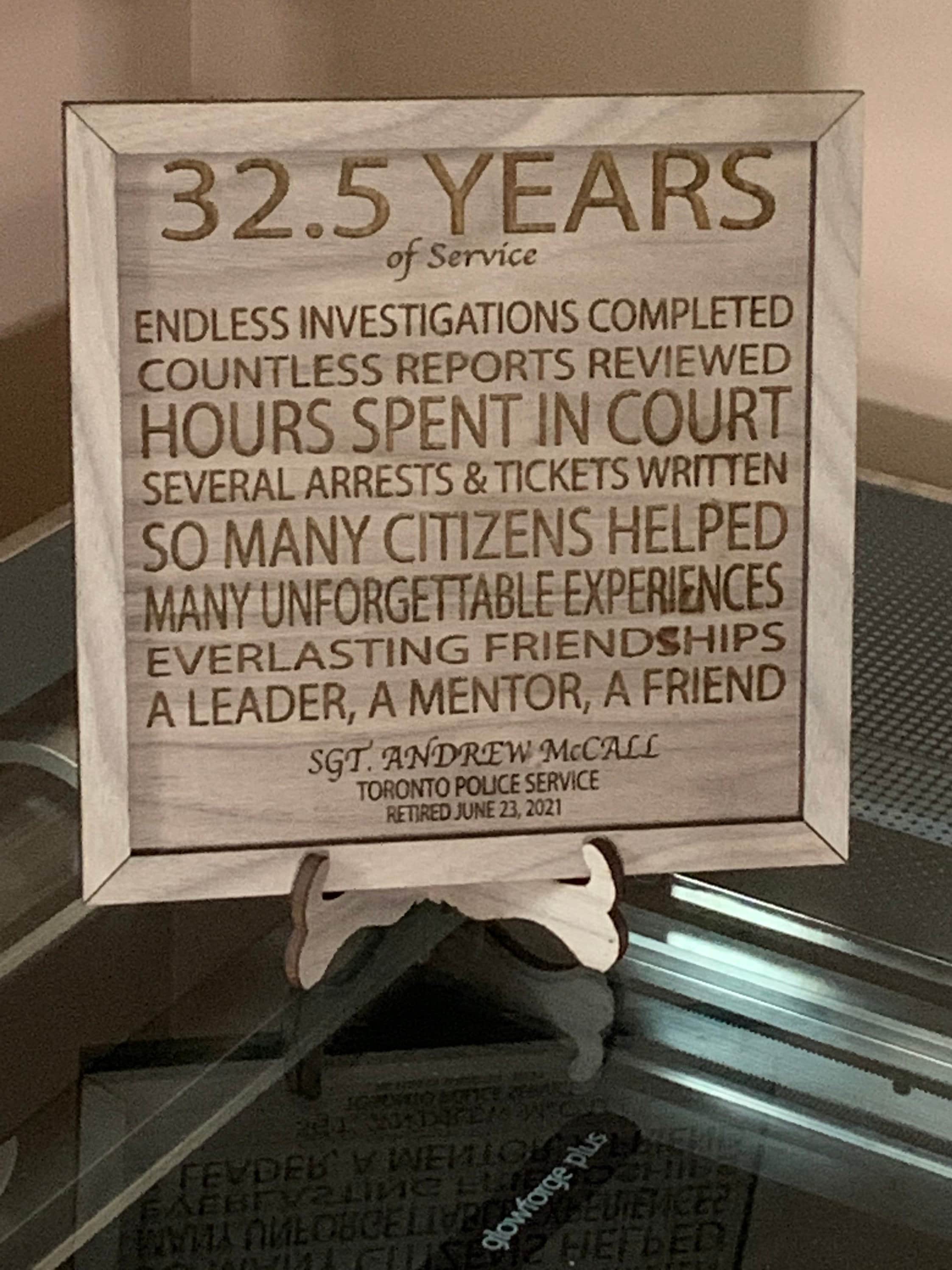 Custom Retirement Gift - Desk Frame With Inspiring Words and Display ...