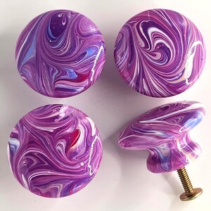 Hand Painted Lavender Pink Nursery Cabinet Knobs Girls Room Whimsical Dresser Hardware Luxury Drawer Pulls