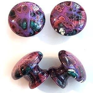 Hand Painted Wooden Cabinet Knobs Metallic Pearl Blue Burgandy Resin Sealed Colorful Hardware Outer Space Look