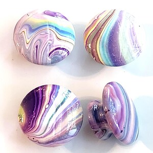 Hand Painted Cabinet Knobs Rainbow Multi Color Resin Wooden Knobs Decorative Hardware