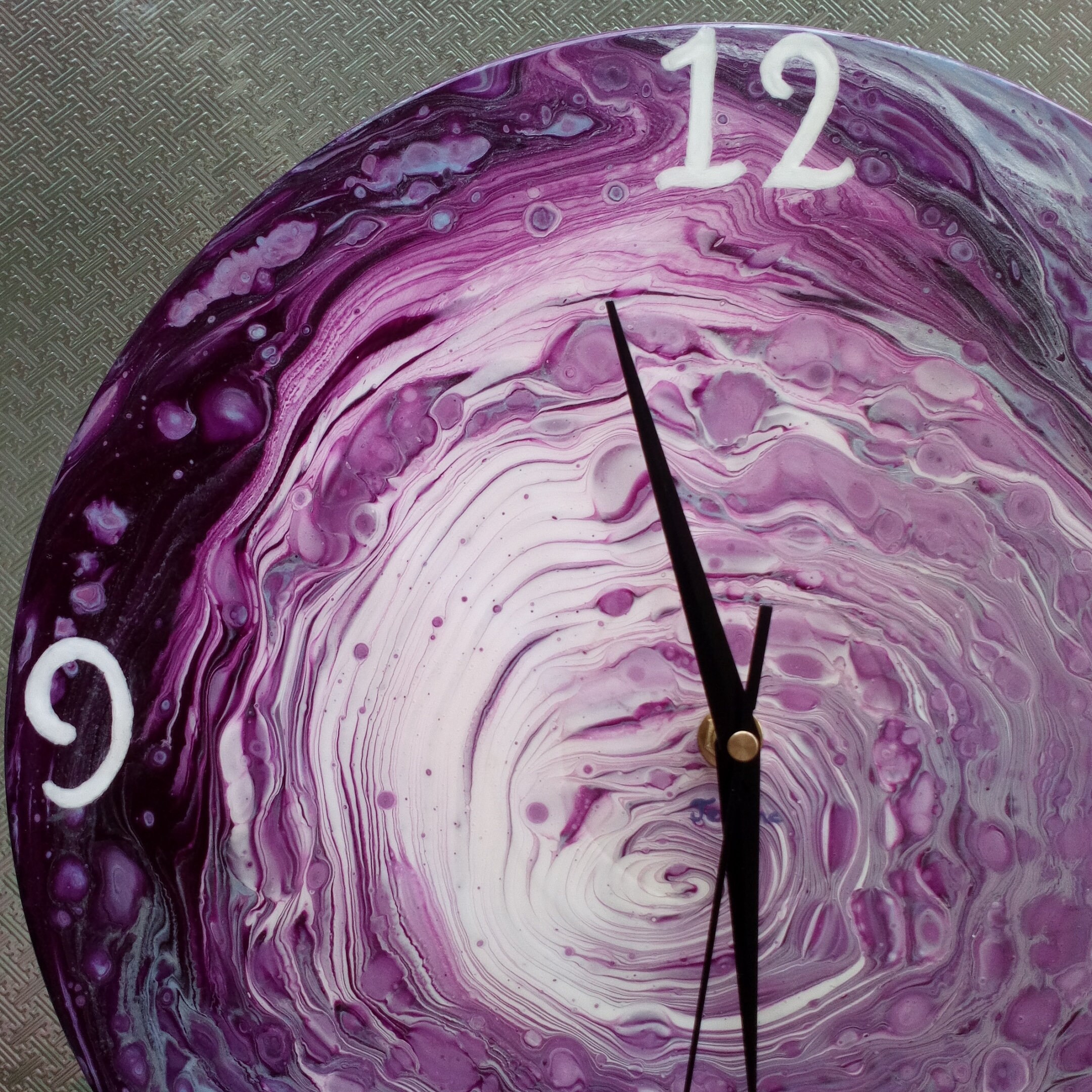 Hand Painted Clock Acrylic Pour Fluid Art Painting Wall Art Etsy