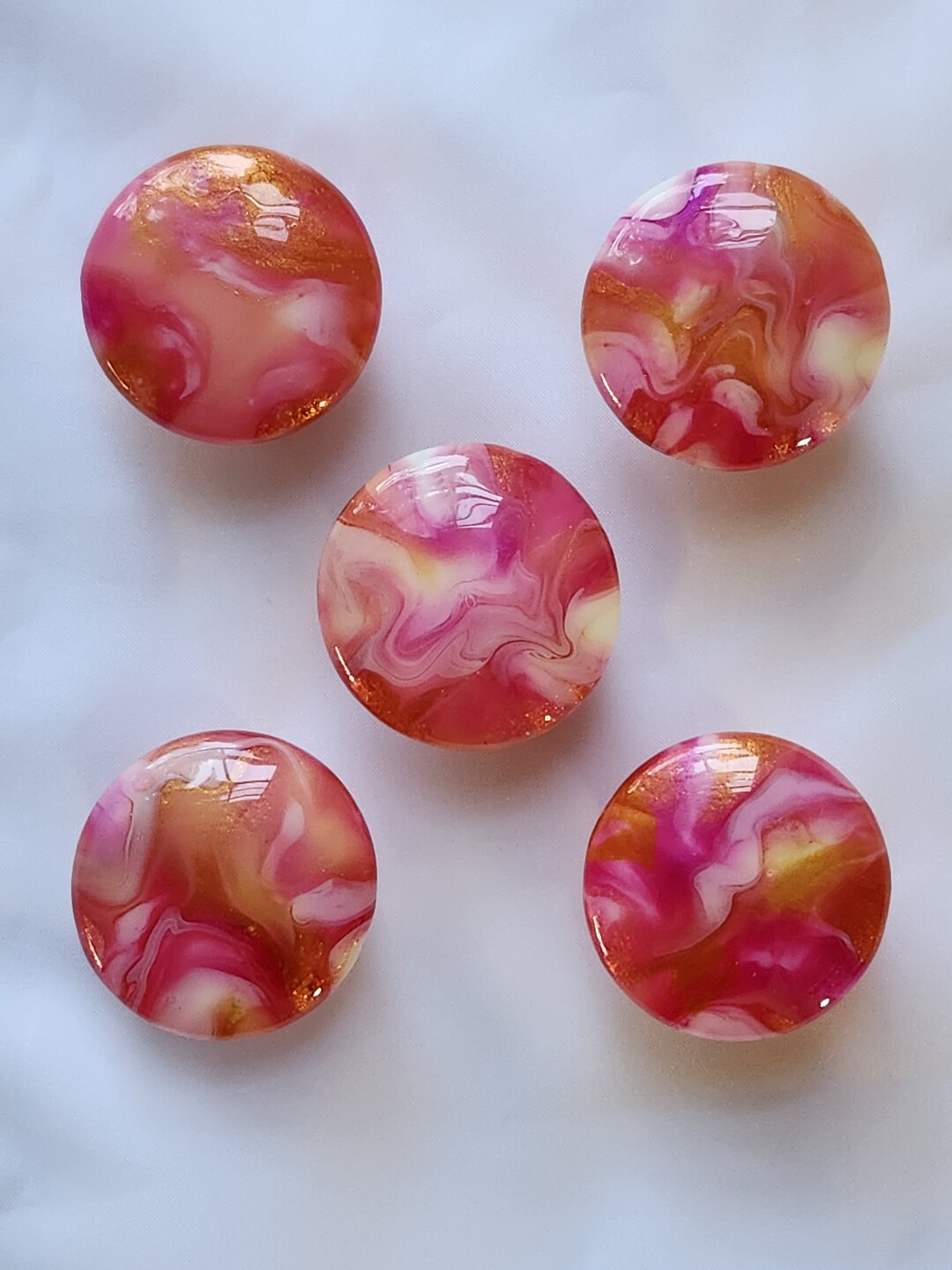 Door Knobs Hand Painted Gold Fuchsia White Yellow Etsy