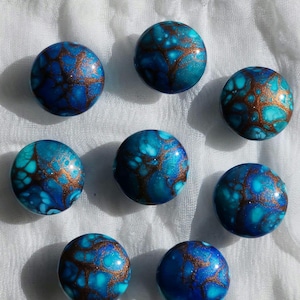 Cabinet Door Knobs Hand Pained  Blue, Copper, Turquoise, White Wooden Resin Kitchen Bathroom Dresser Home Decorative Ships from the USA