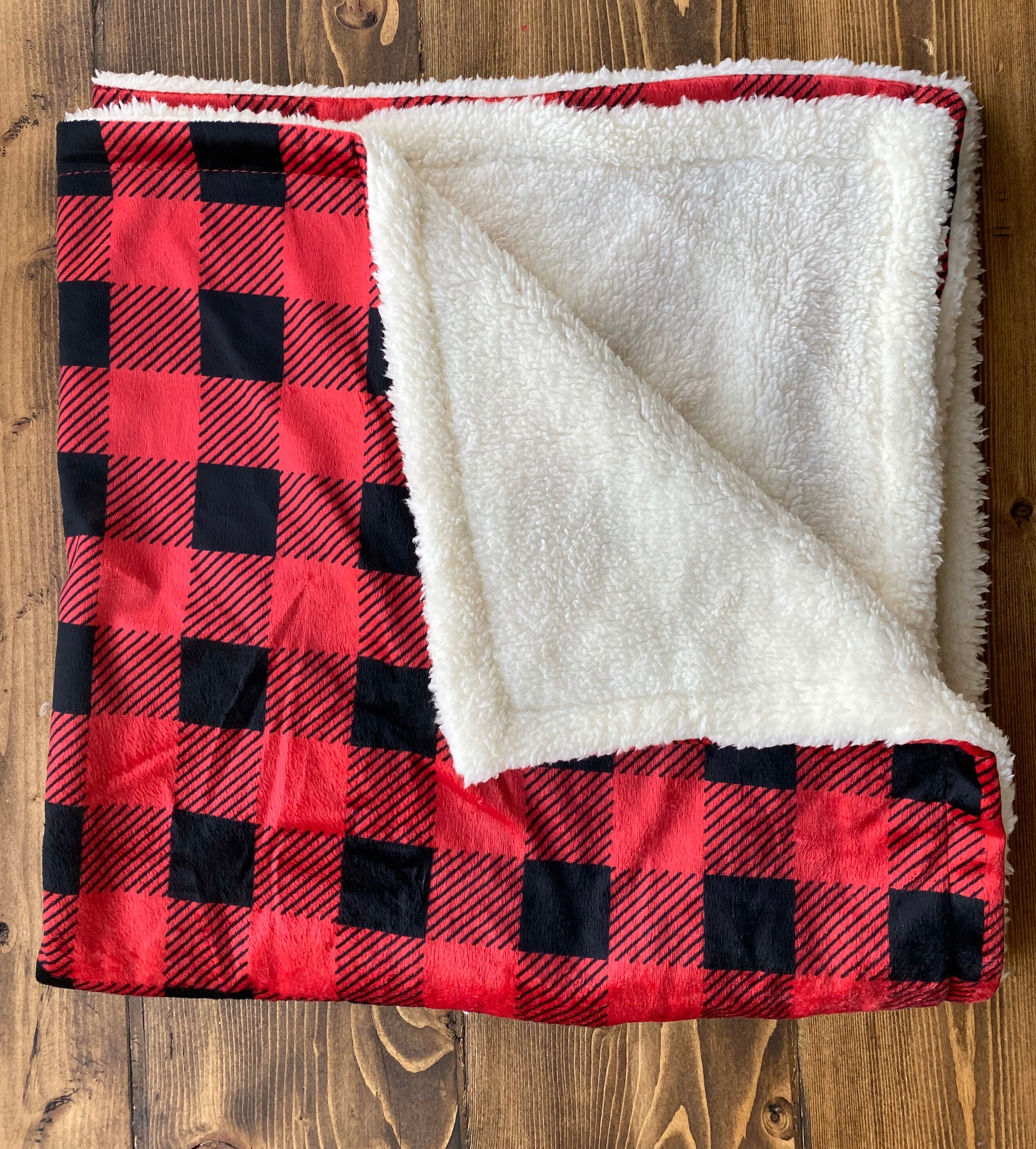 Embroidered/ Personalized Buffalo Plaid Baby Blanket Etsy