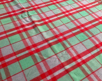 Vintage 1940’s wool Peppermint & Red Blanket
