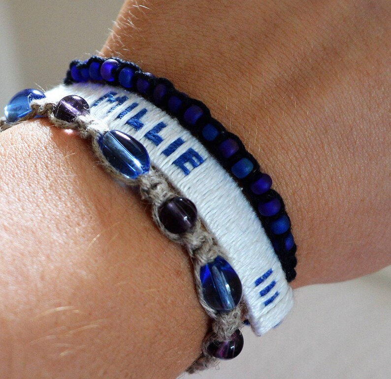 Personalised Woven Name Bracelet Choose your own design from Etsy