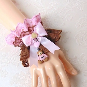 Sweet Lolita Teddy Bear Wrist Cuffs