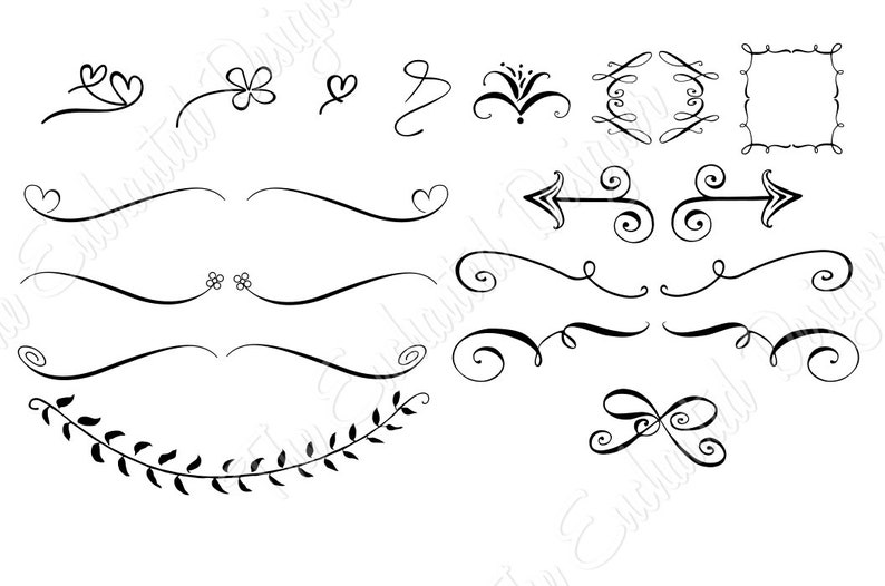Download Flourish bundle SVG Swirls cutting files hearts cutting | Etsy