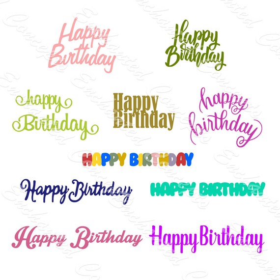 Download Birthday Sentiment Bundle SVG Happy Birthday Cutting File ...