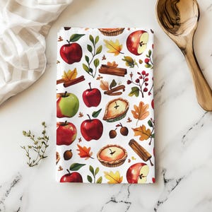 Apple Harvest Tea Towel, Autumn Kitchen Decor, Fall Baking, Farmhouse Towel, Thanksgiving gift, Country Home, gift for her, hostess gift