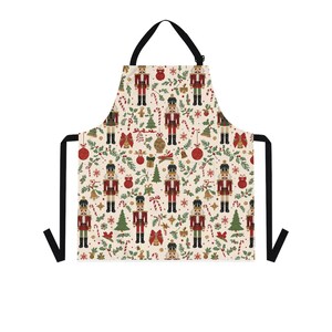 Christmas Apron, Nutcracker Apron with Pockets, Apron for Gardening or Cooking, Adjustable Tie Apron, Christmas Kitchen Decor, Gift for Mom image 10