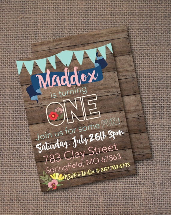 Rustic Birthday Invitation Printable Invitation Any Age | Etsy