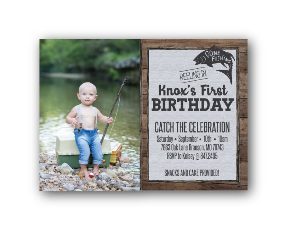 Fishing Party Birthday Invitation Printable Invitation Any - Etsy
