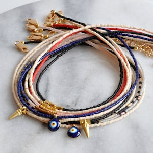 Beaded Choker Necklace, Seed Bead Choker, Beaded Necklace, Black Beaded Choker Necklace, White Bead Choker, Gold Choker, Gifts for Teens